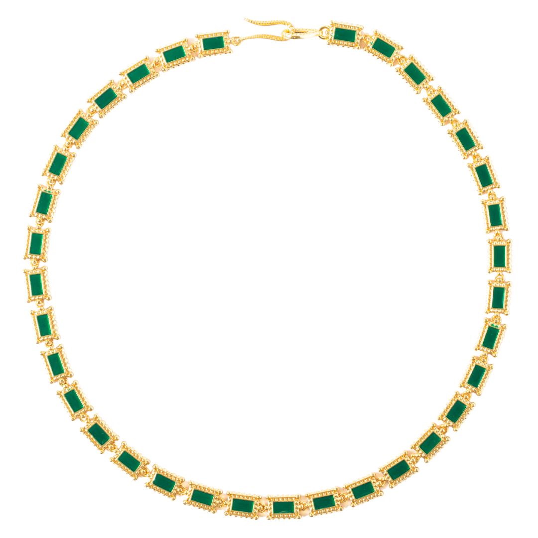 Ravenna Rectangle Enamel Necklace